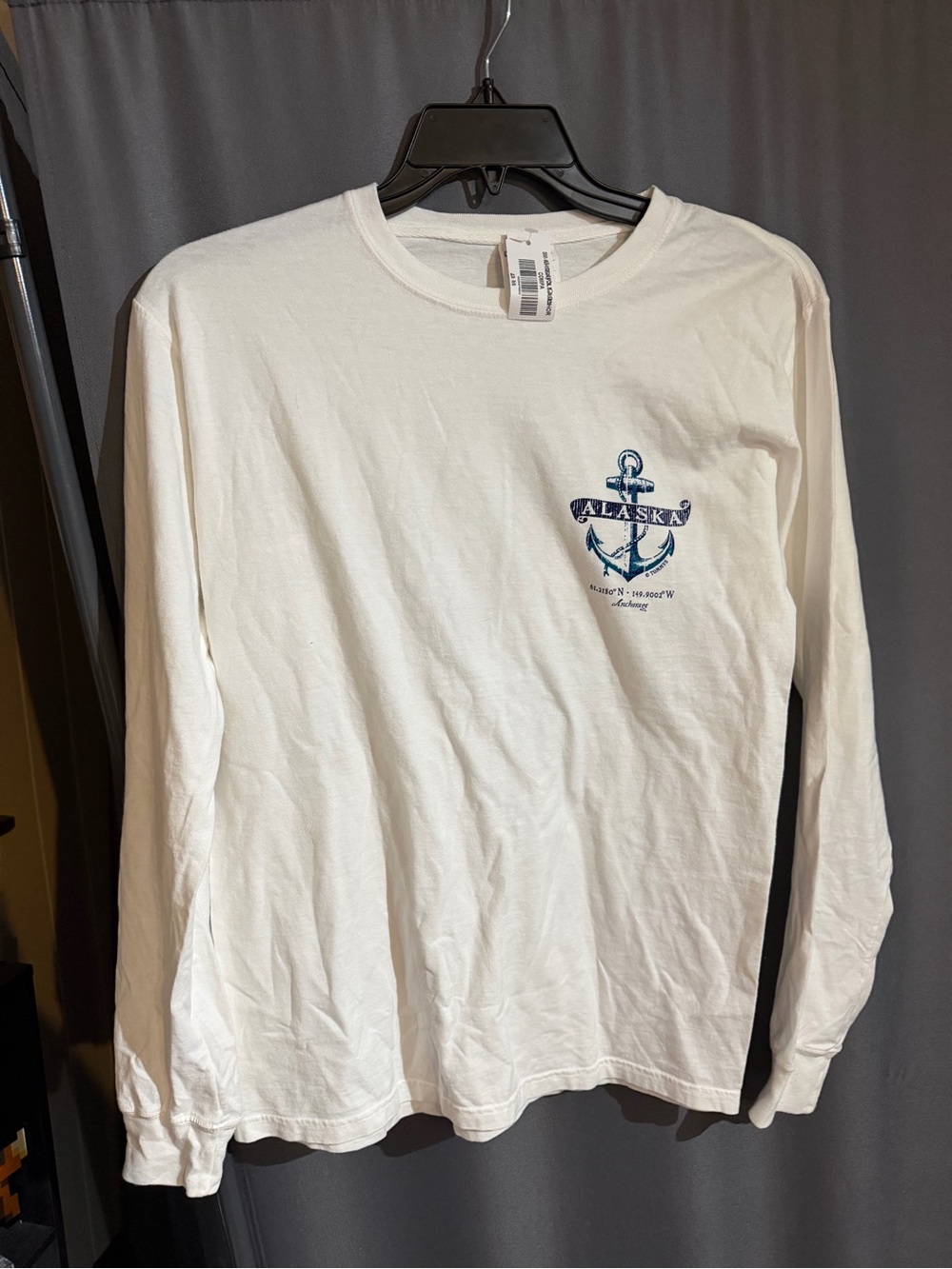 Anchorage Alaska Long-Sleeve Crewneck Shirt - White